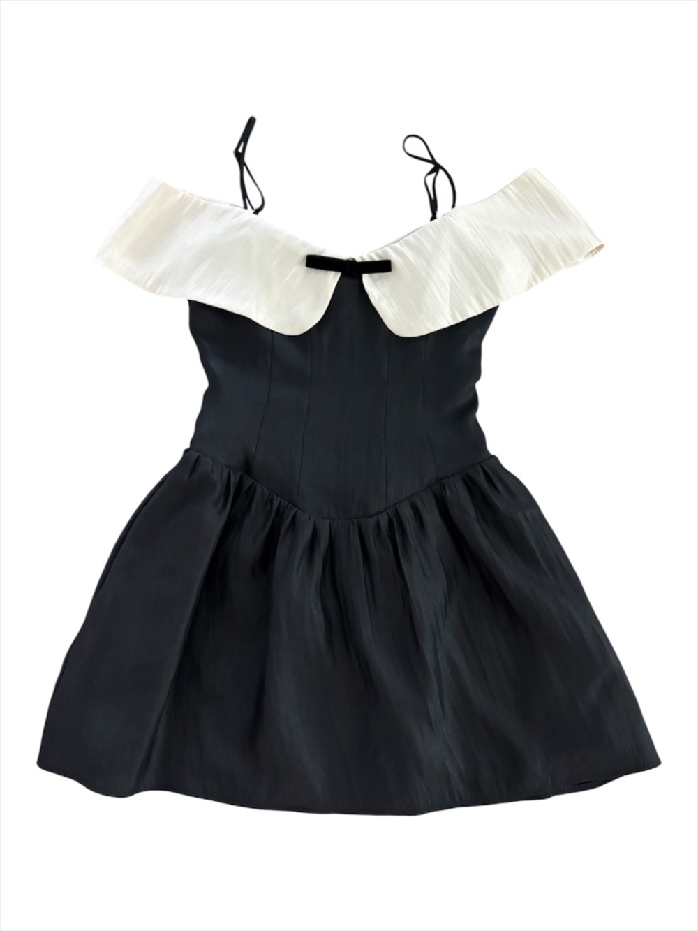 Lulus Upscale Desire Black Contrast Off-the-Shoulder Mini Dress - Picture 3 of 12